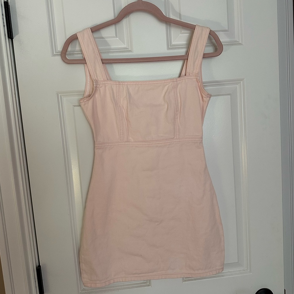 Pink Denim Mini Dress